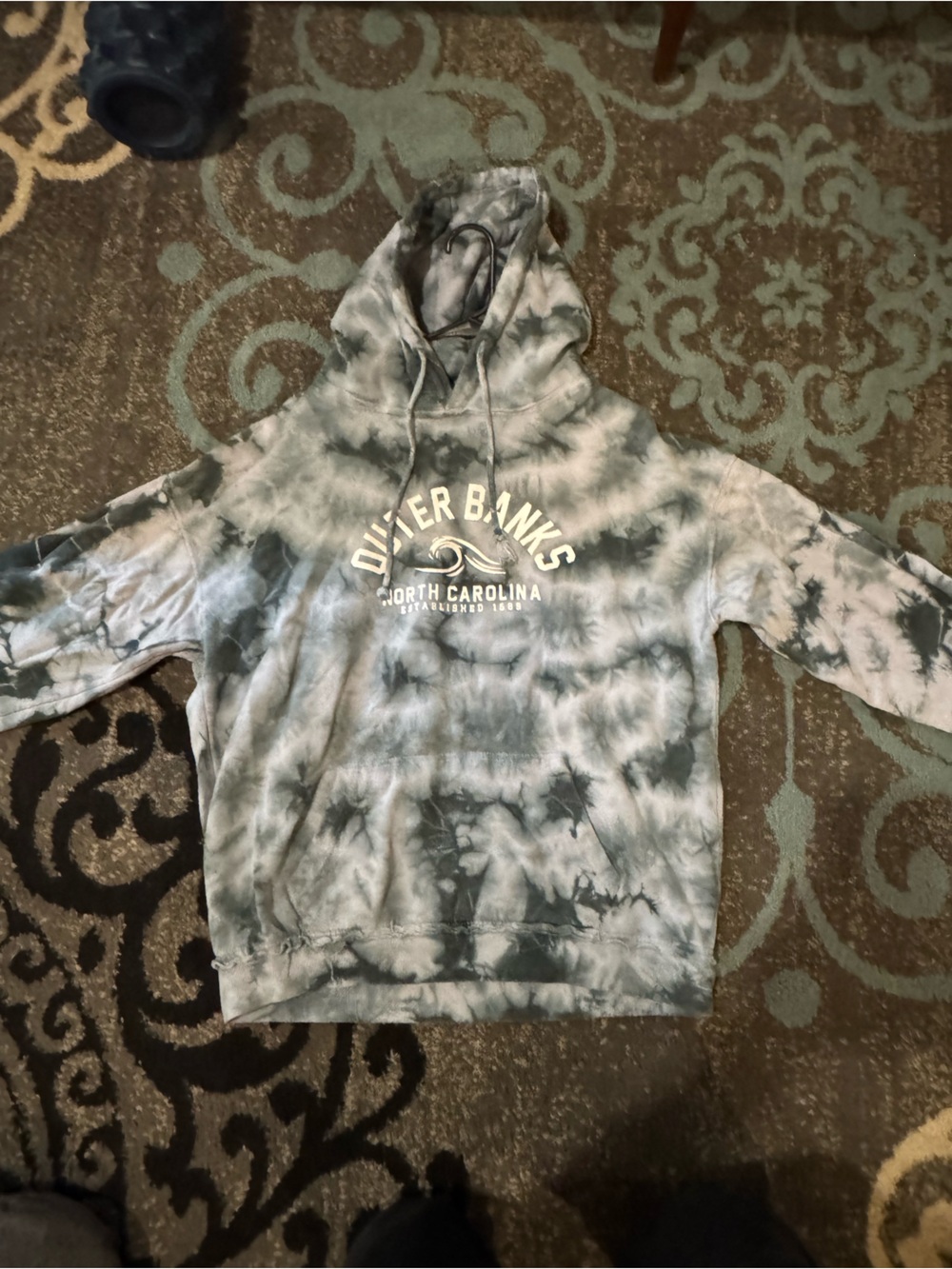 North Carolina Tie-Dye Hoodie - Black/Gray
